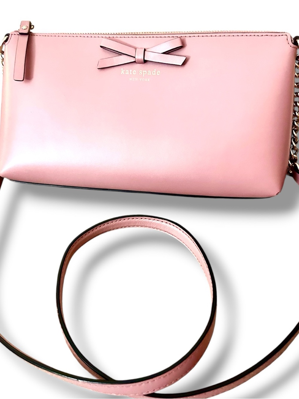kate spade Sawyer Street Declan | Dusty Peony Leather Crossbody - Chain Strap - Picture 2 of 16
